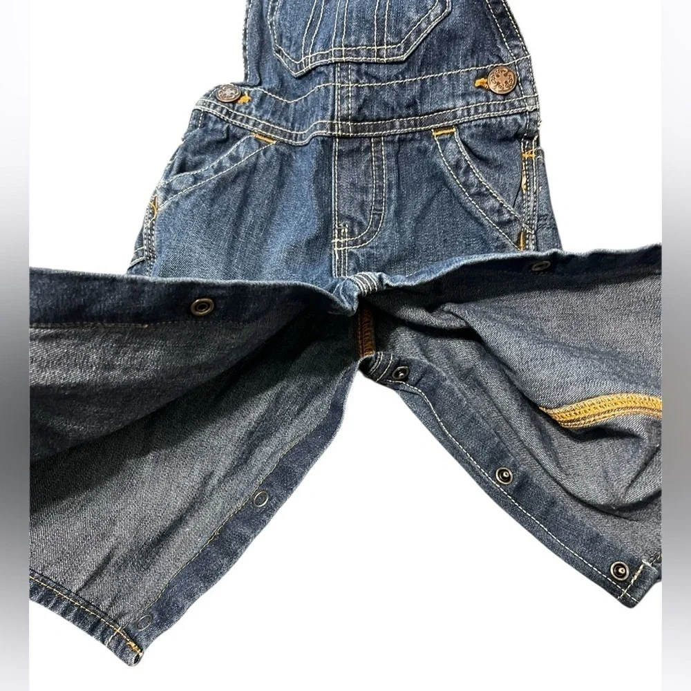 Vintage Oshkosh B'Gosh Baby Boy Size 6 Mth Blue Jean Carpenter Overalls Vestbak